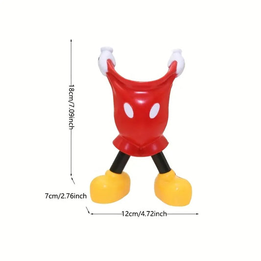 1pc Mickey Mouse Pen Holder Organizer - Red & Yellow Cartoon Makeup Brush Storage with Glove & Pants Design, Creative Desk Accessory for Home Office, Craft Room, Collectible Decor, Office Supplies, Playful Design, Decorative Accessory